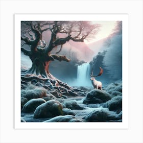 Deer In The Forest 12 Art Print