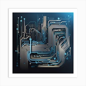 circuit board abstract art, technology art, futuristic art, electronics 212 Art Print