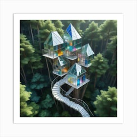 Edificio Bizarro En El Bosque Art Print