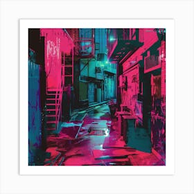 Neon Alley 1 Art Print