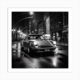 Porsche 911 At Night Art Print