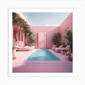 Pink Pool Art Print