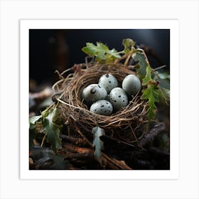 Bird Nest With Eggs Art Print