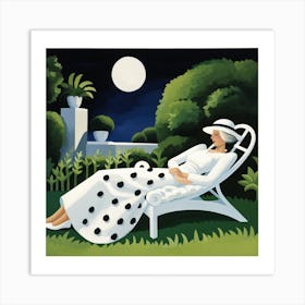 Moonlight In The Garden Art Print