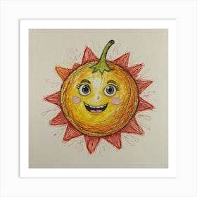 Orange Sun Art Print