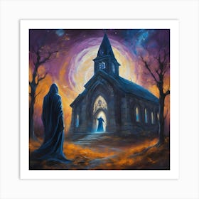 Church At Midnight Art Print