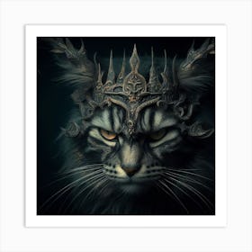 Cat With A Crown Art Print