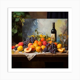 Fruit And Wine Art Print