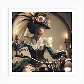 Victorian Biker Chick 2/4 Art Print