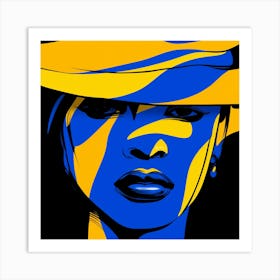 Blue And Yellow Hat Art Print