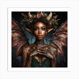 Bat Woman With Wings Art Print