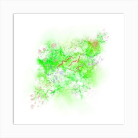 Abstract Energy Flow – Vibrant Green, Pink & Soft Pastels Poster