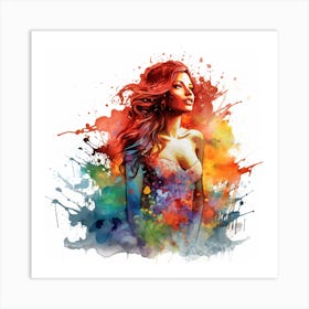 Woman With Red Hair 2 Art Print