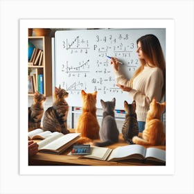 Kittens In A Classroom Art Print