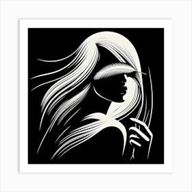 Woman With Long Hair 2 Art Print