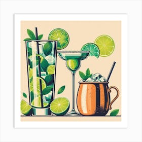 Elegant Drinks Art Print