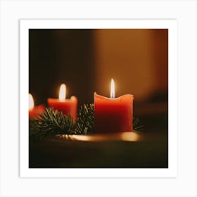 Christmas Candles 1 Art Print