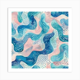 Watercolor Wavy Pattern 2 Art Print