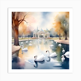 Watercolor Surreal Hyde Park london Art Print