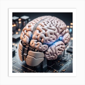 Brain On A Circuit Board 2 Art Print