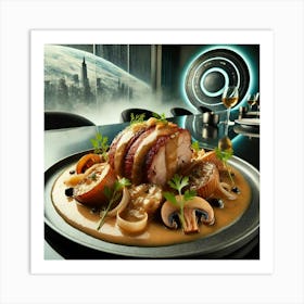 A Fusion Dish Named Lechon Stroganoff, Combining Art Print