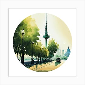 Berlin Tv Tower.A fine artistic print that decorates the place. Art Print