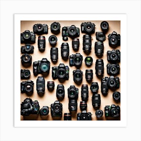 Many Camera Lenses Art Print