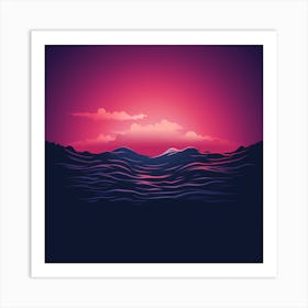 Sunset Over The Ocean Art Print