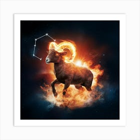 Zodiac Ram 32 Art Print