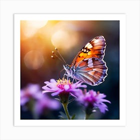 Butterfly On A Flower art print 2 Art Print