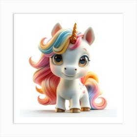 Unicorn With Rainbow Mane 61 Art Print