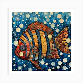 Mosaic Fish 4 Art Print