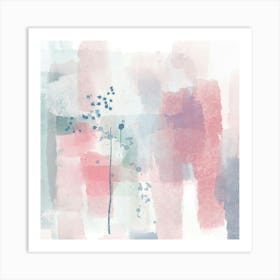 Blue, Red, Modern Abstract Art Art Print