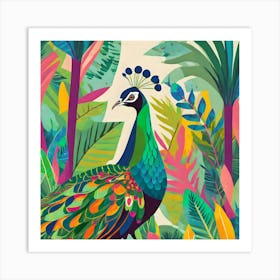 Peacock In The Jungle 5 Art Print