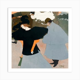 Lady on the Street Followed by a Gentleman (ca. 1897), Georges de Feure 1 Art Print
