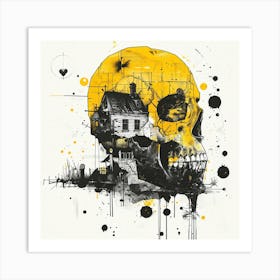 Skull And House 1 Art Print