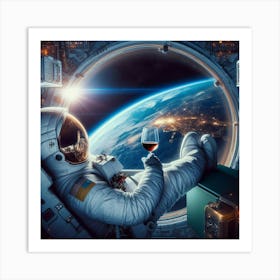 Astronaut In Space Art Print