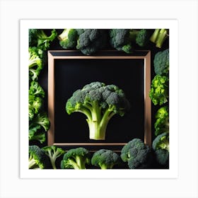 Fresh Broccoli In A Frame Art Print