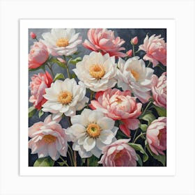 Peonies In A Vase Art Print