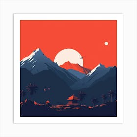 Sunset In The Mountains 4 Art Print