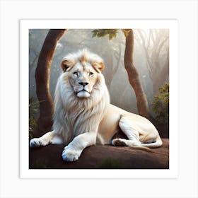 Lion In The Forest 49 Art Print