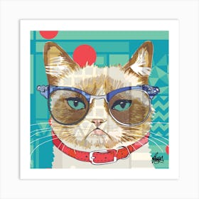 Margaret Grumpy Cat Square Art Print