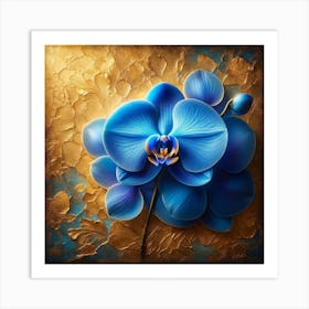 Blue Orchid Flower Art Print