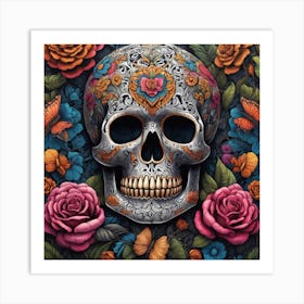 Day Of The Dead Skull 4 Art Print