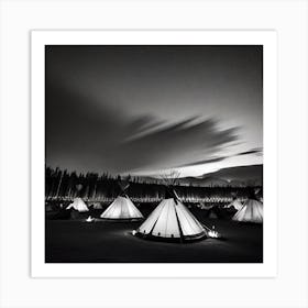 Teepees At Night 17 Art Print