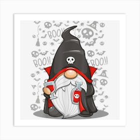 Imp Pumpkin Gnome Halloween Vampire Monster Costume Art Print