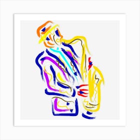 Saxophonist Jazz Musician Gift Idea Saxophone Art Print