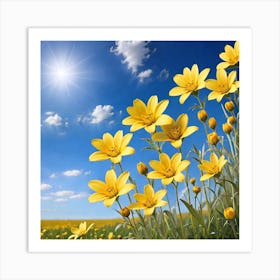 Yellow Flowers In A Field 9 Art Print