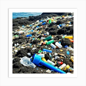 Plastic Waste On The Beach 5 Art Print