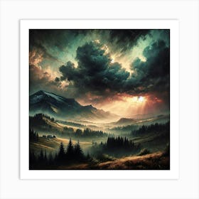 Sunset In The Mountains 155 Art Print